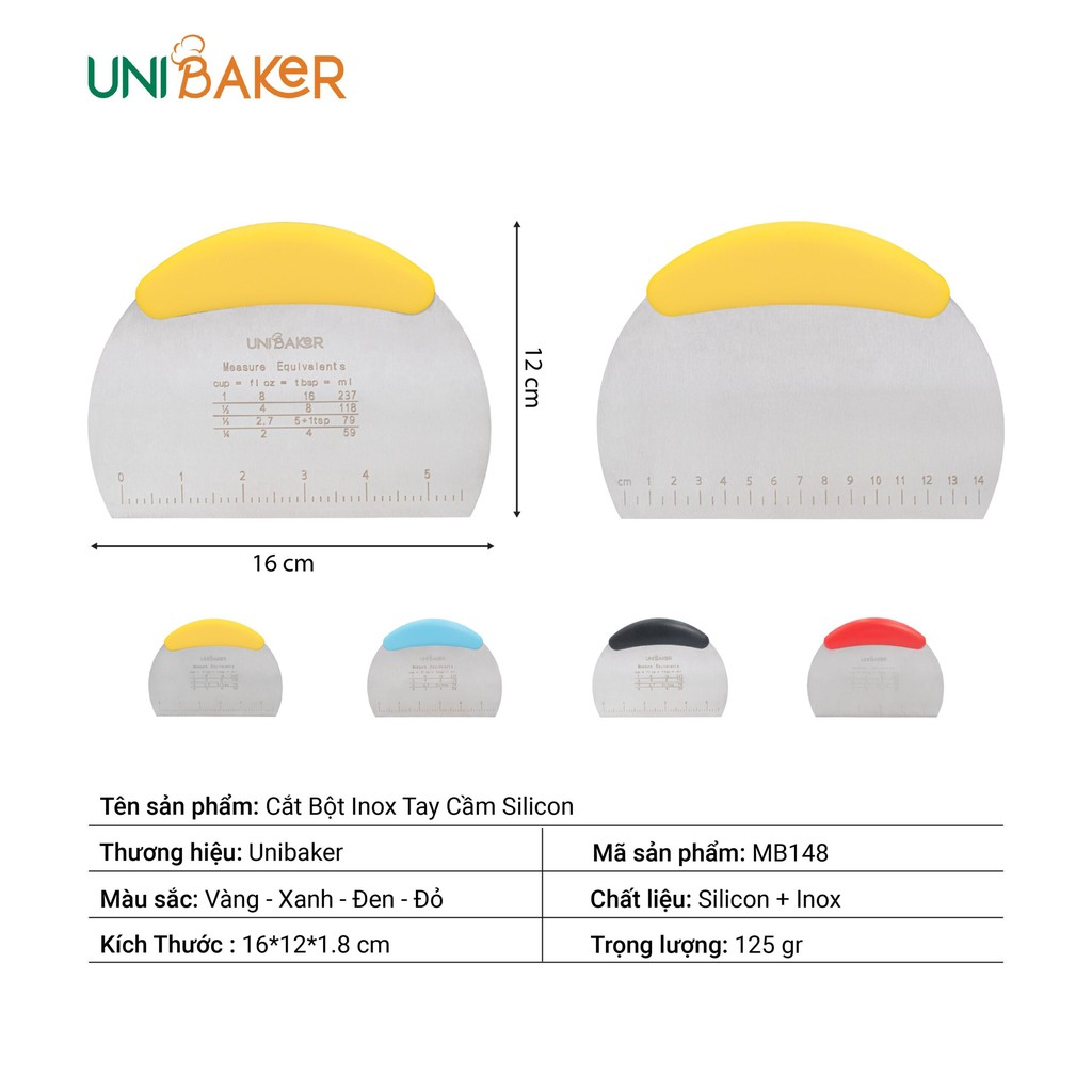 Cắt bột inox cán nhựa Unibaker - (màu ngẫu nhiên)