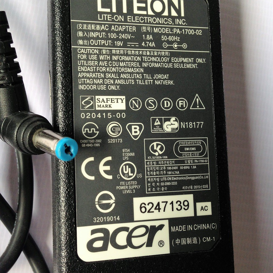 Adapter Sạc Laptop Acer 90W 19V 4.74A - GrabExpress Tp.HCM