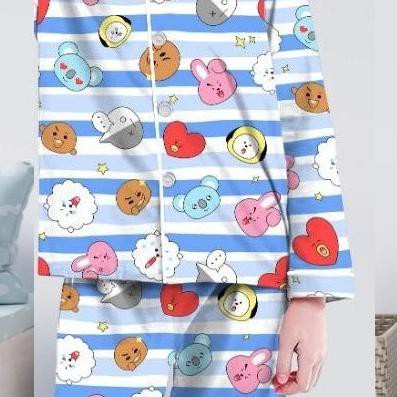 Bộ Đồ Ngủ Pijama In Hình Bt21 Đáng Yêu Cho Bé