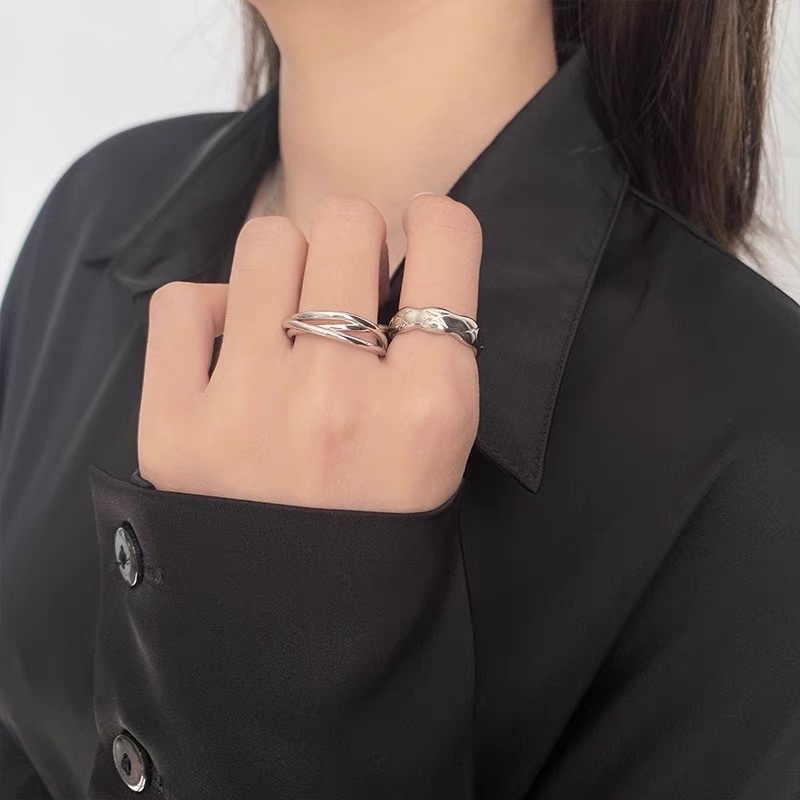 Bộ 2 Nhẫn Họa Tiết X - Vani Store - TS000643