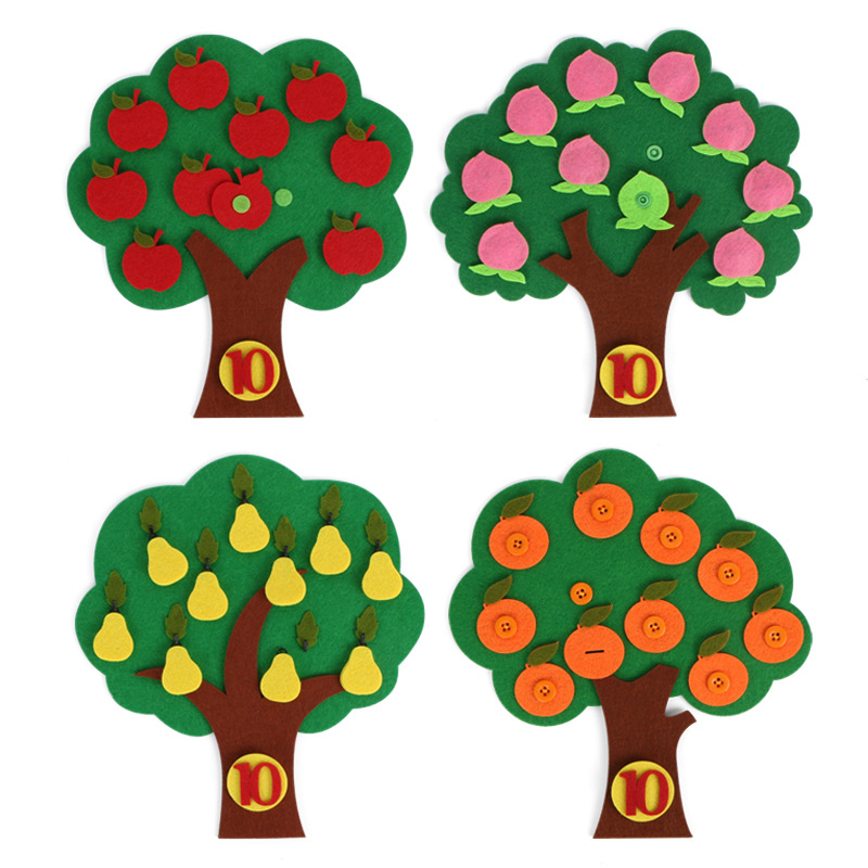 Montessori Đồ Chơi Học Đếm Số Quả Táo Giáo Dục Sớm Cho Bé