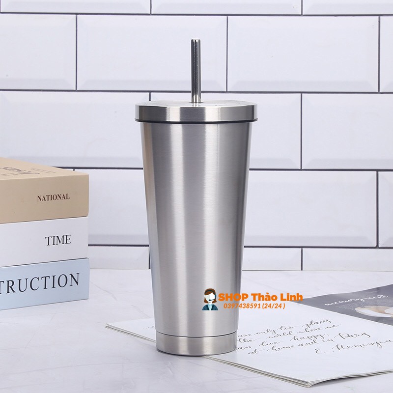 Ly giữ nhiệt 500mL cao cấp kèm ống hút inox - ly giữ nhiệt INOX304 - Giữ nhiệt Siêu Lâu - Nhiều Màu Lựa Chọn -