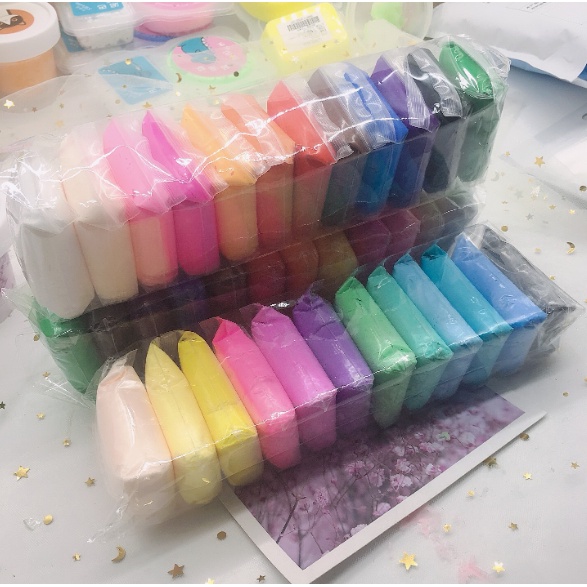 Đất Nặn / Đất Sét Nhẹ Tự Khô An Toàn Combo 12 Màu Cao Cấp Softclay Nặn Hình, Làm Butter Slime & Bộ Cây Tạo Hình