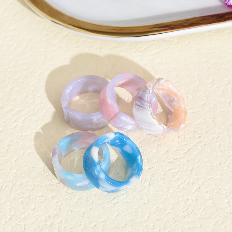 Nhẫn Acrylic Trong Suốt Nhiều Màu Sắc Có Thể Điều Chỉnh Kích Thước