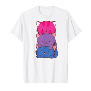 Áo Thun In Hình - Bisexual Pride Kawaii Kitty Cat Stack Anime Art Tshirtdesign - Msat-16122