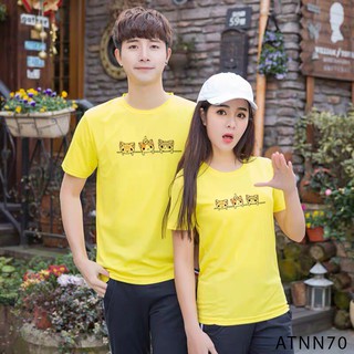 Áo thun nam nữ in hình mèo trên ngực cute - atnn70