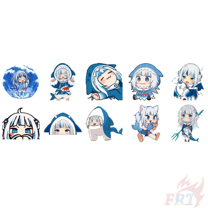 Set 60 Món Đồ Chơi Chất Lượng Cao ❉ Hình Dán Hololive Vtuber Gawr Gura Series 04 ❉ Miếng Dán Đề Can Chống Thấm Nước Vẽ Nguệch Ngoạc Thời Trang DIY