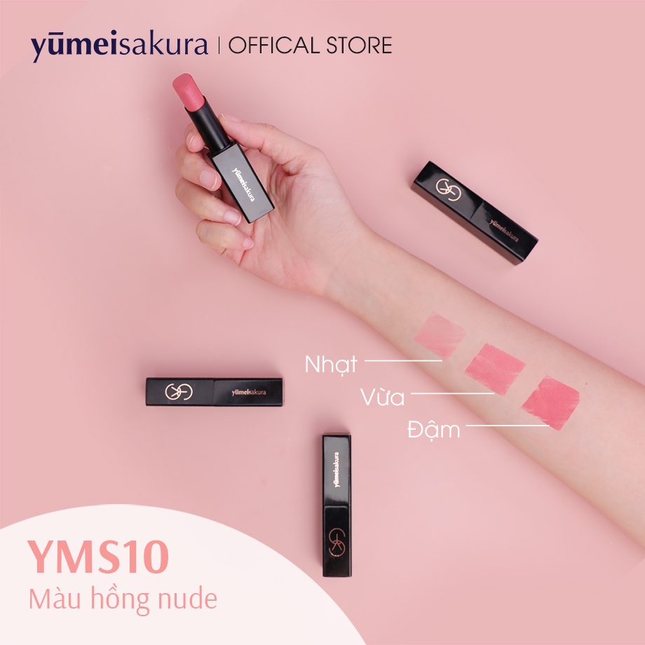 [Hàng mẫu] Son Lì Mịn dưỡng môi Yumeisakura Matte Revolution màu Hồng Nude YMS10 3.5gr