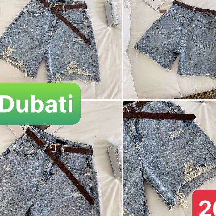 QUẦN SHORT SỌT JEAN LỬNG KIỂU NGỐ NỮ CHẤT BÒ XANH WASH MỚI RÁCH ĐÙI ULZZANG LƯNG CAO NÂNG MÔNG-DB 207-DUBATI FASHION