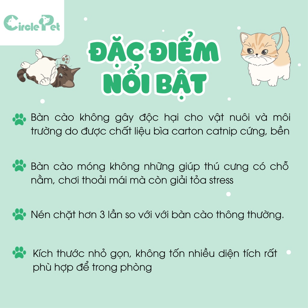 Bàn Cào Móng Cho Mèo ICLE Hình Ngôi Nhà Nhiều Màu Sắc Giúp Mèo Giải Stress - Circle Pet