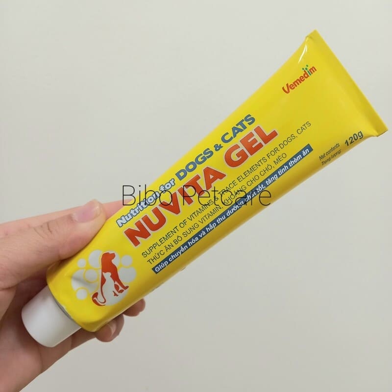 Thức ăn bổ sung vitamin khoáng Nuvita Gel 120g giúp hấp thu dinh dưỡng tốt kích thích thèm ăn cho chó mèo