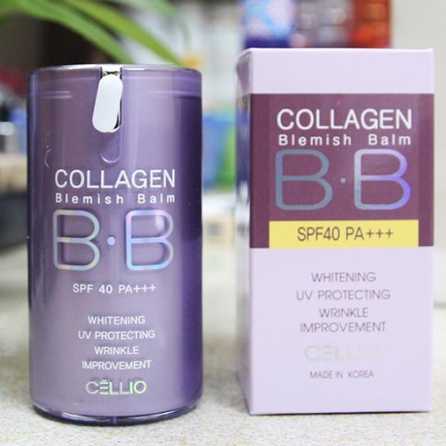 [Hàng Mới Về][Nhập Mã Freeship] Kem nền BB Collagen Cellio tím Hàn quốc