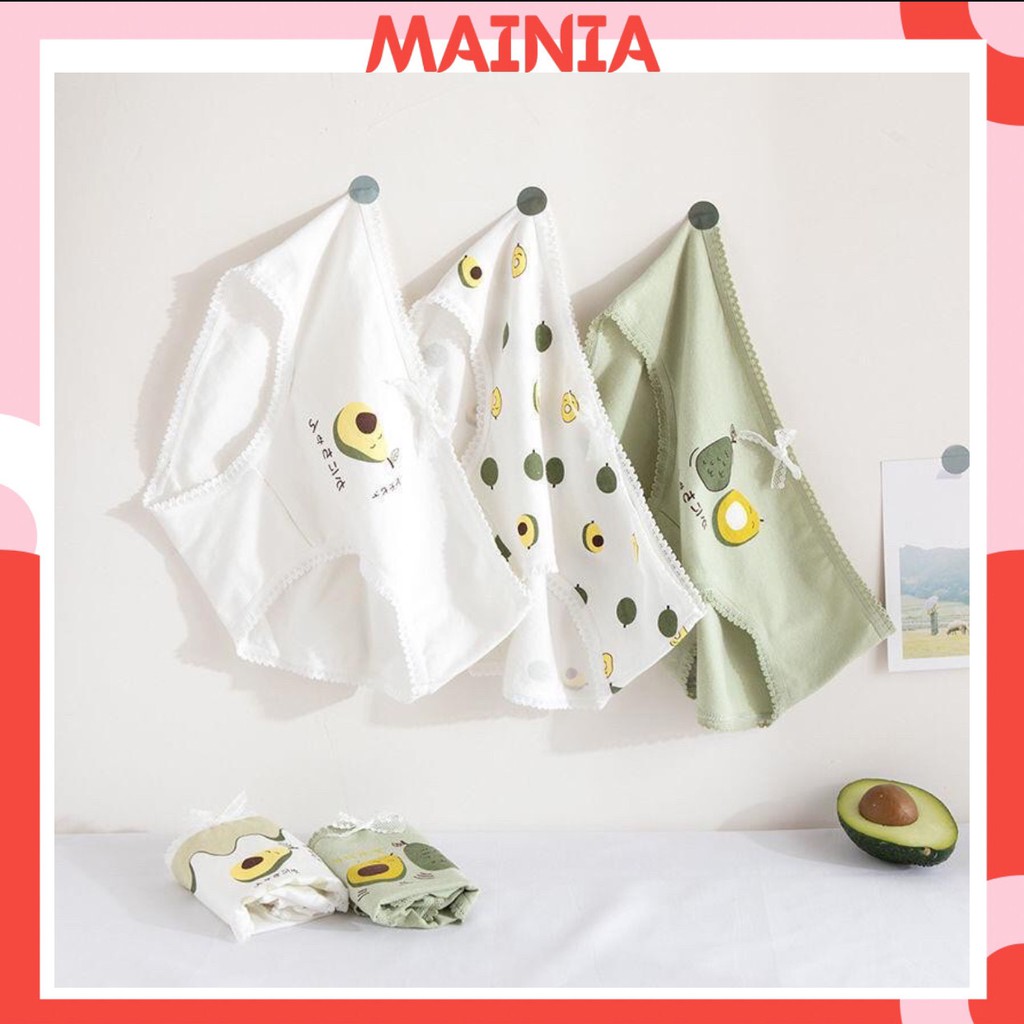 [Có Bigsize] Quần Lót Cotton Nữ Quả Bơ 🥑 5 Mẫu Quần Lót Bơ Chíp Dễ Thương Xinh Xắn Mainia Shop