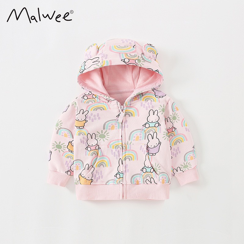 ❤️❤️Áo khoác nỉ mỏng Malwee cho bé gái  1-8 tuổi