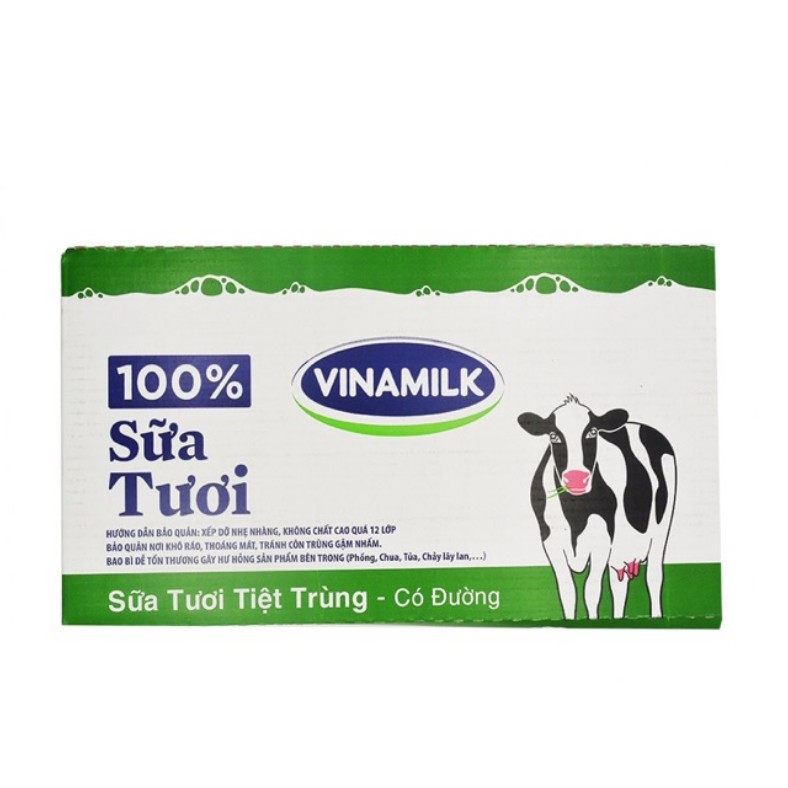 Thùng 48 Hộp 110ml Sữa Tươi Tiệt Trùng Có Đường Vinamilk 100%