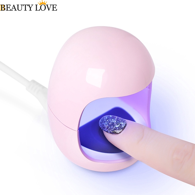 Đèn LED UV Sấy Khô Móng Tay Mini 3W Giao Diện USB Hình Quả Trứng Thông Minh