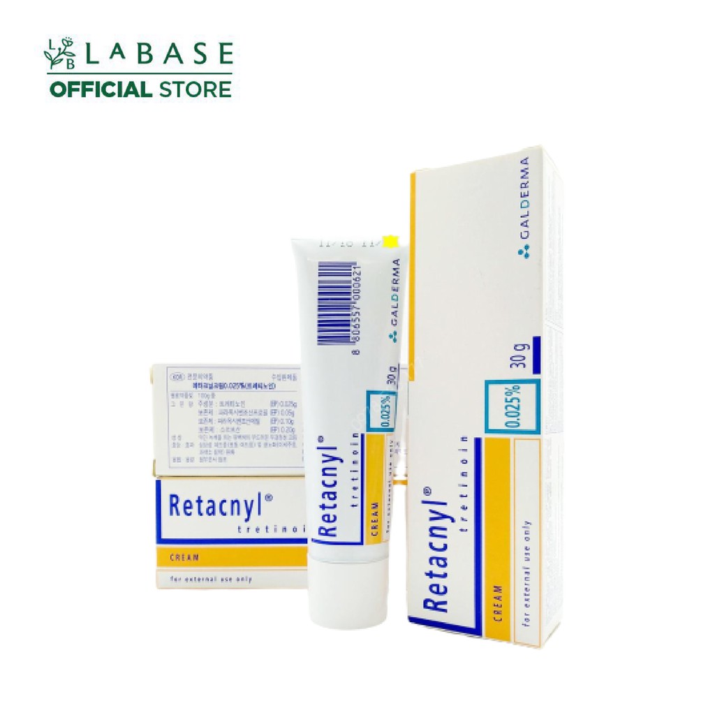 Kem hỗ trợ giảm mụn Retacnyl Tretinoin Cream 0.025% Tuýp 30g