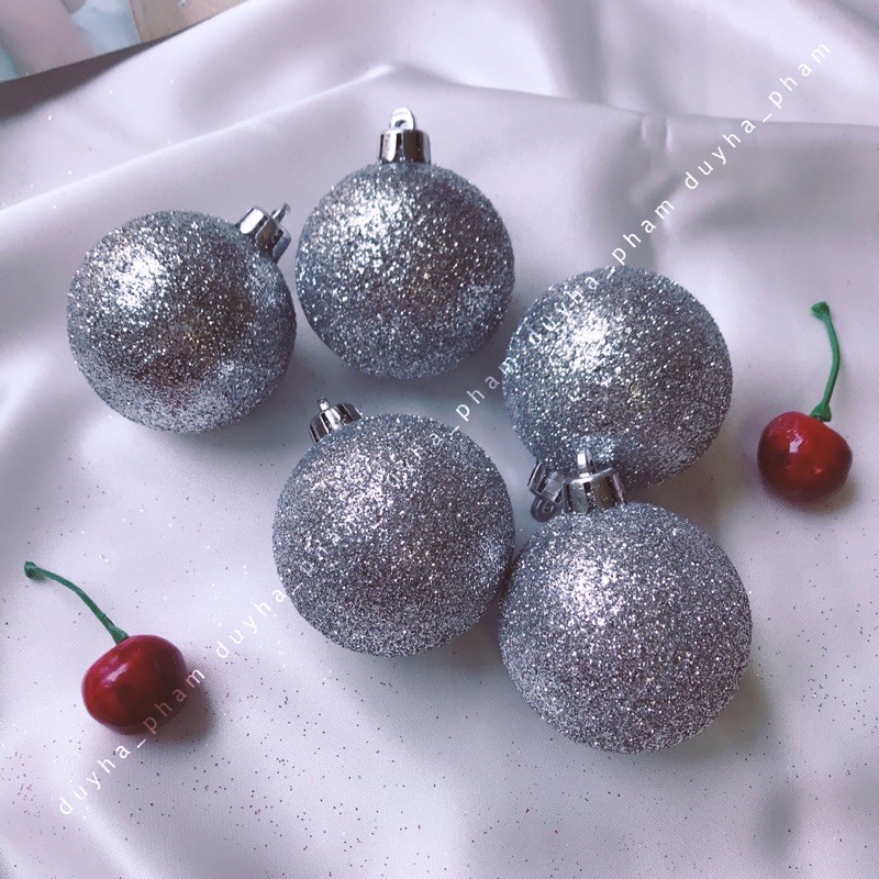 QUẢ CẦU NHŨ KIM TUYẾN LẤP LÁNH TRANG TRÍ CÂY THÔNG NOEL