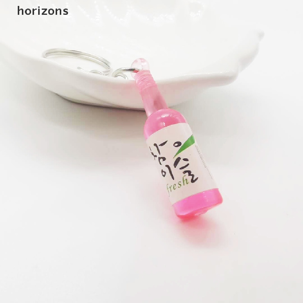 Móc khóa resin hình chai bia / rượu độc đáo phong cách Hàn Quốc