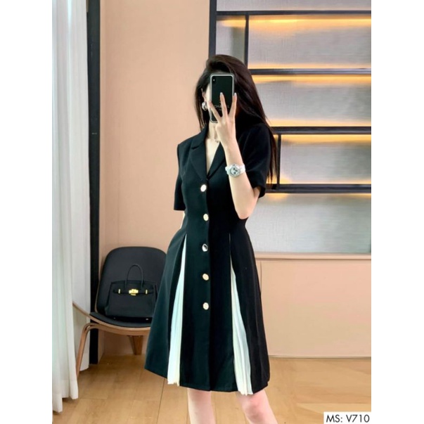 Đầm công sở phối xếp li thanh lịch Mini Dress