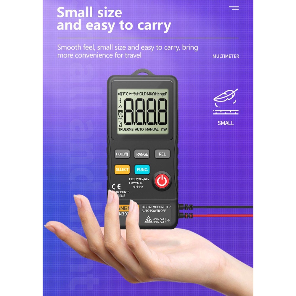 JANE Đồng Hồ Vạn Năng Kỹ Thuật Số ANENG AN302 Tự Động Chuyên Dụng