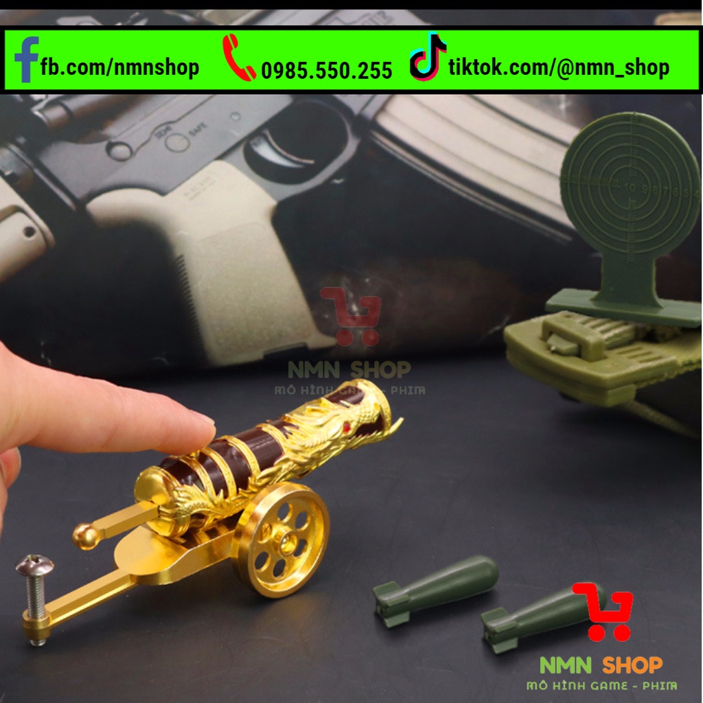 Mô hình Đại pháo súng thần công rồng vàng 12cm