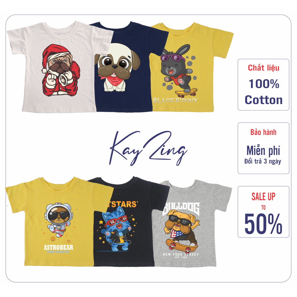 áo thun trẻ em nam cotton 100% các màu : Mã 049