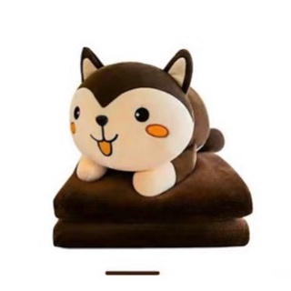 Gấu Bông Có Mền 3in1 Hình Chó Nâu