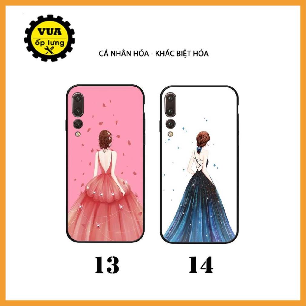 Ốp lưng kính in hình cô gái mặc váy quay lưng cho dòng điện thoại Huawei P20 pro họa tiết in sắc nét, sáng bóng