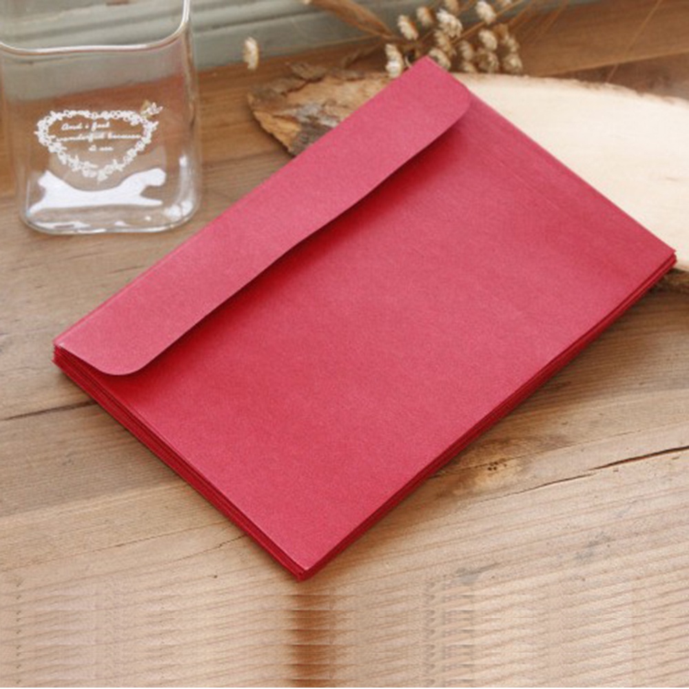 Phong bì thư bằng giấy kraft màu đỏ đen phong cách cổ điển