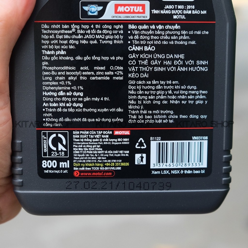 Nhớt Xe Số Cao Cấp Motul 3100 Silver 800ml