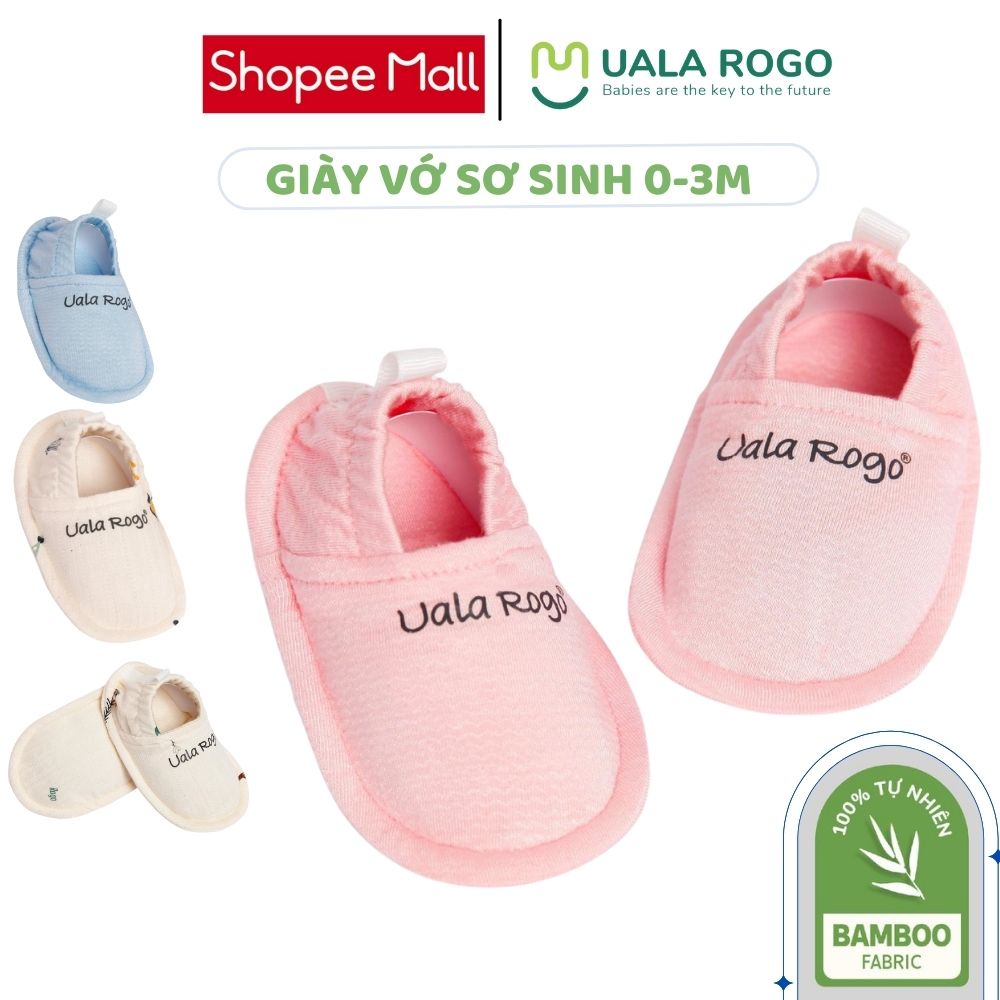 Vớ sơ sinh Uala rogo 0-3 tháng vải sợi tre Bamboo fabric mềm nhẹ khử khuẩn 8909