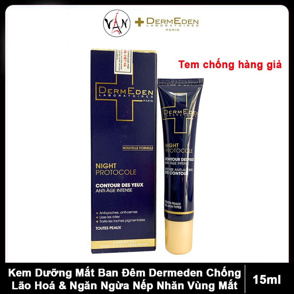 [ Tem chính hãng] Kem Dưỡng Mắt, Ngăn Lão Hoá Ban Đêm Dermeden Intense Anti – Agening Eye Contour 15ml | BigBuy360 - bigbuy360.vn