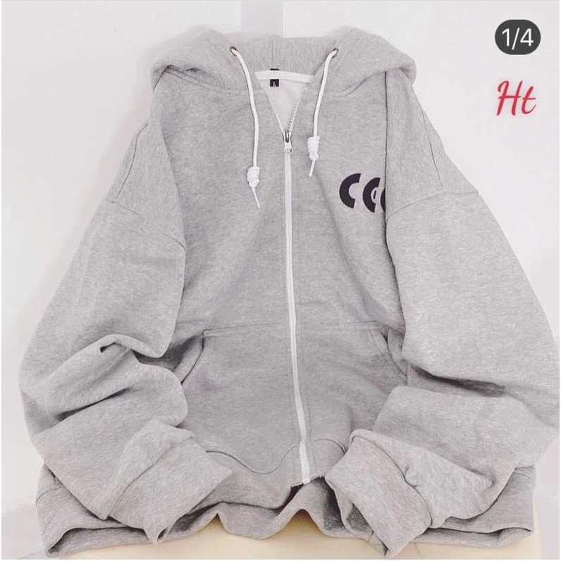ÁO KHOÁC NỈ COTTON CCC HT12, Áo nỉ Unisex from rộng, Chất nỉ ấm mặc không xù, thiết kế phong cách - MODY