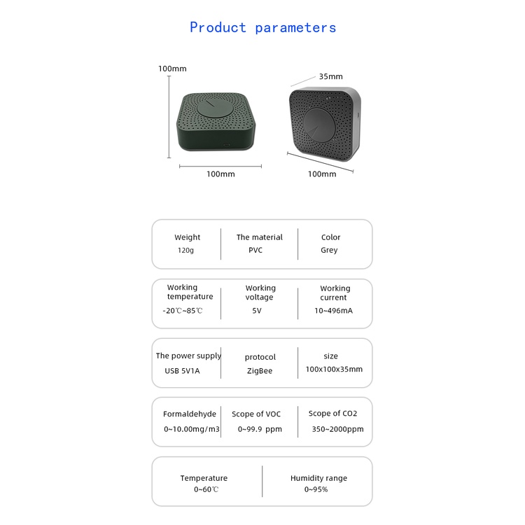 Tuya Zigbee Smart Air Butler Có Chức Năng Báo Động Chỉ Báo Chất Lượng Không Khí Royal1.vn