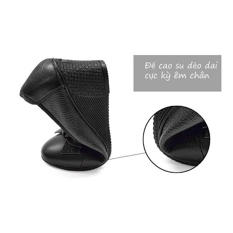 giày cao gót nữ da bò 6cm siêu mềm êm chân