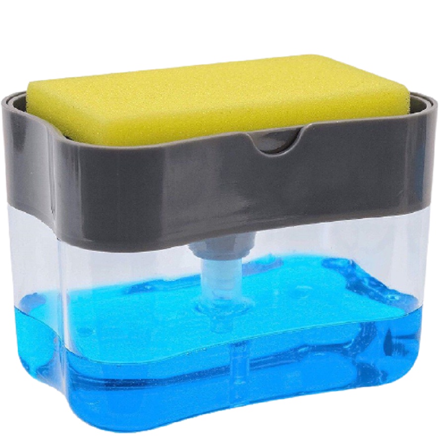 Hộp Đựng Nước Rửa Chén Bát Tạo Bọt Thông Minh 2in1 Tặng Kèm Miếng Rửa Chén No.101213