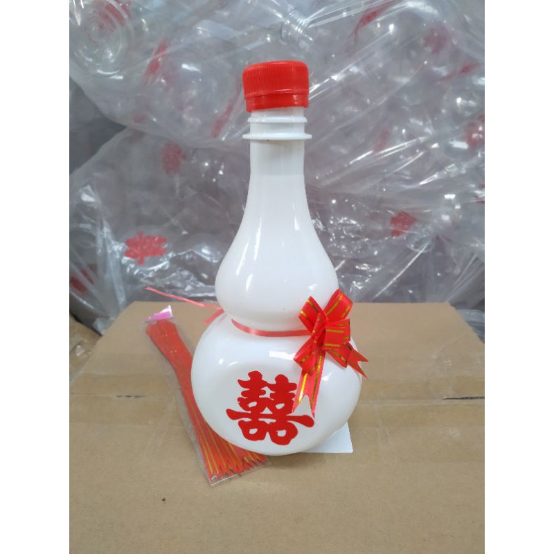 Set 20 chai hồ lô trắng sứ 500ml in sẵn chữ hỉ