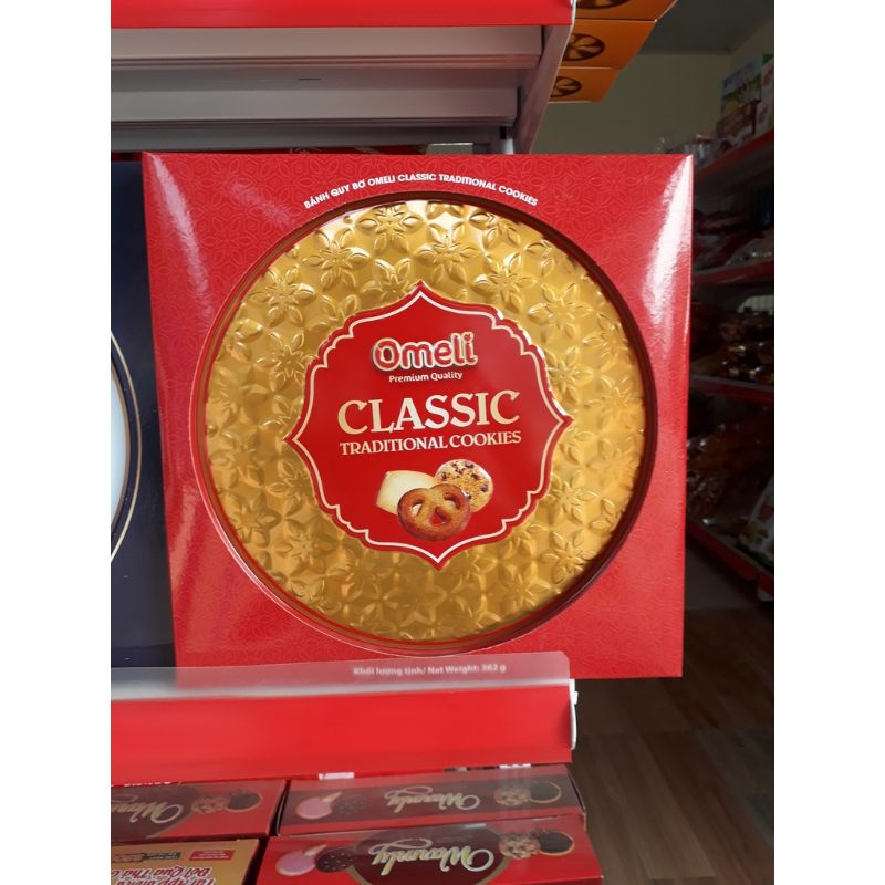 Bánh hộp sắt Omeli classic có túi xách 362g