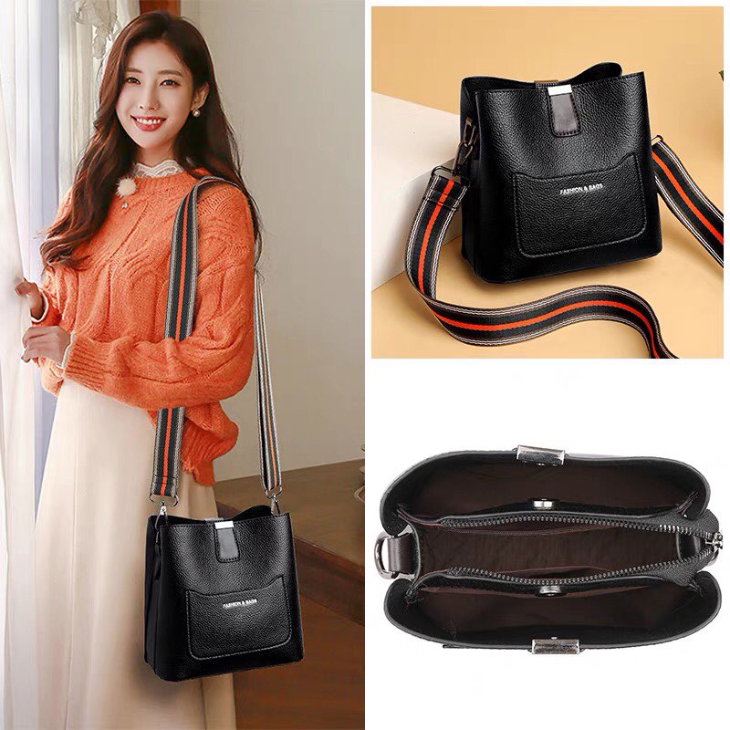 TÚI NỮ ĐEO CHÉO CAO CẤP- DÂY VẢI KẺ- TX851