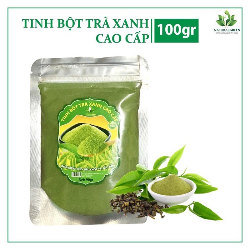 Tinh bột trà xanh cao cấp giúp sáng da 100gr