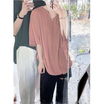 Áo tổ ong giọt lệ onesize dáng rộng unisex 🎁 Nana's House - FREESHIP 🎁 Phông cổ V dáng rộng oversize tay lỡ nam nữ