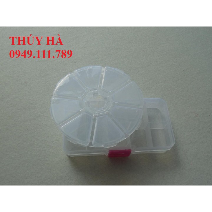 Hộp tròn 8 ô đựng đồ, đựng fan mi, mi rời, mi hủ, đựng trang sức và phụ kiện 76
