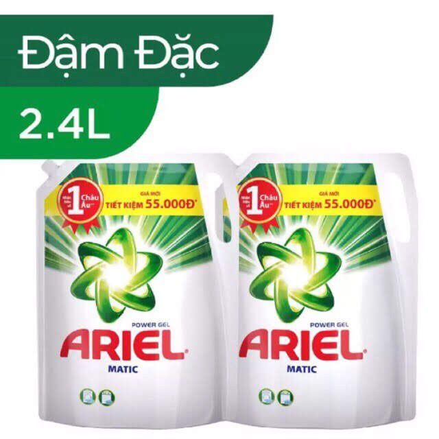 Combo 2 Túi Nước Giặt Ariel Đậm Đặc 2.4kg