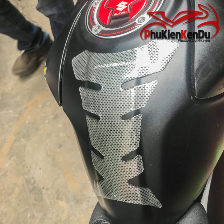 TEM XƯƠNG CÁ CHỐNG TRẦY BÌNH XĂNG XE MÁY 20CM MÀU XÁM