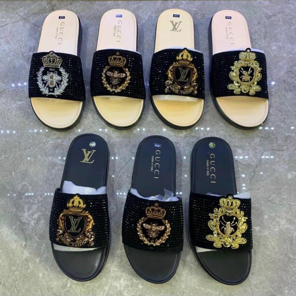 Dép nam LV 💖𝐅𝐑𝐄𝐄𝐒𝐇𝐈𝐏💖dép gucci, dép versase đế cao su Full size Nam mã DG01