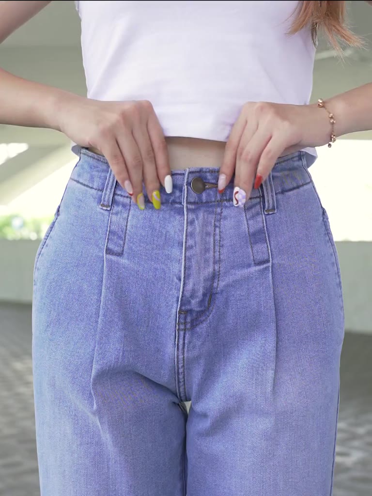 Quần bò nữ YODY jean baggy cạp cao ống lửng chất bò co giãn tốt QJN3076 | BigBuy360 - bigbuy360.vn