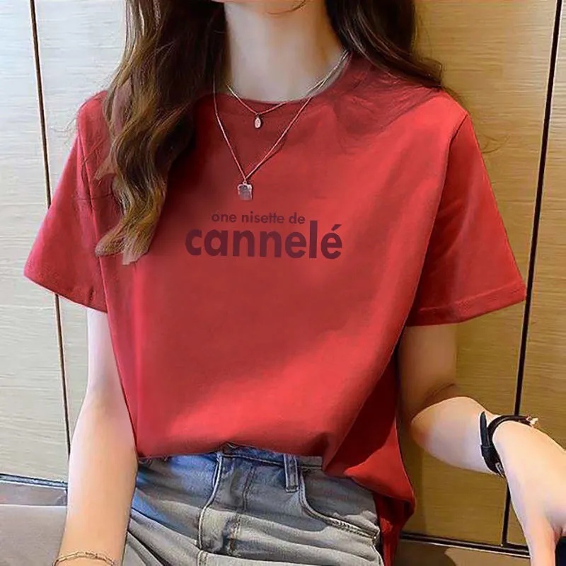 Korean version of loose fashion print trend short-sleeved T-shirt woman