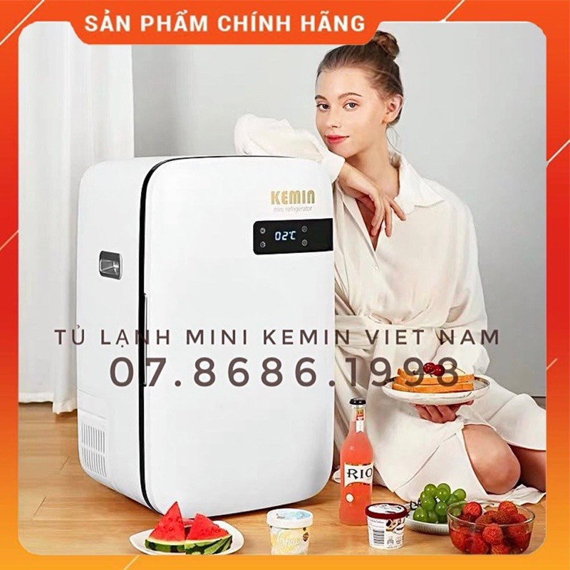 (SẴN)Tủ lạnh mini kemin bảo quản mĩ phẩm trữ sữa có ngăn đá 32L