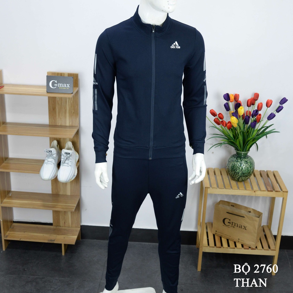 Bộ thể thao nam thu đông kéo khóa cao cấp chất nỉ umi xịn mã 2760 bộ nỉ nam thu đông adidas